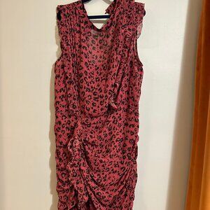 ALLSAINTS HALI ROAR DRESS LEOPARD PRINT MINI